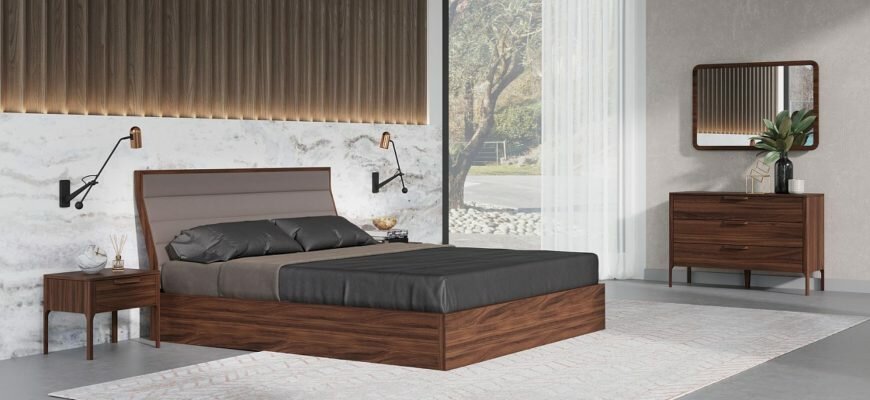 кровать для спальни в скандинавском стиле